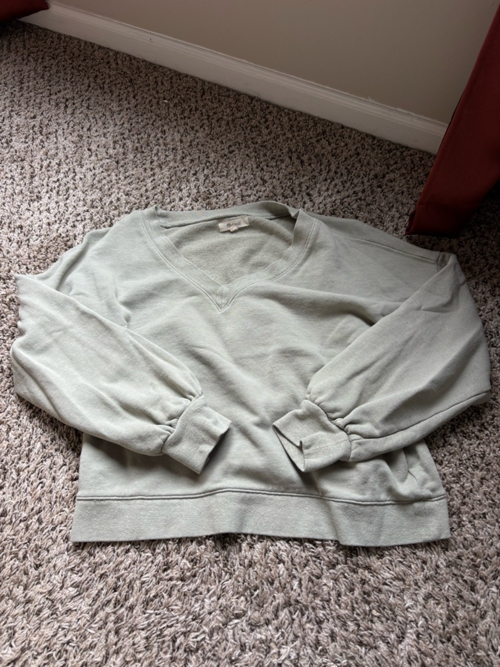 Madewell Light Sage V-Neck Sweater